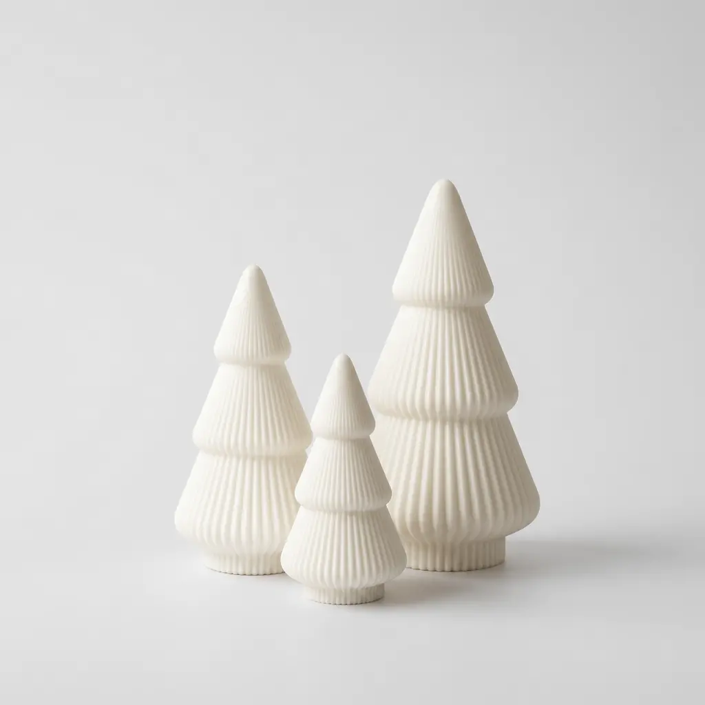Minimal 3’lü Yılbaşı Ağaç Dekor Seti – 3D Baskı Modern Tasarım - Görsel 3