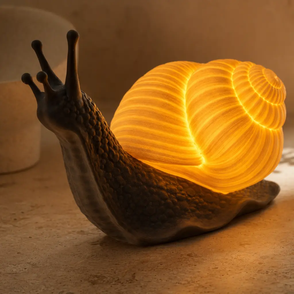Luma Snail / Dekoratif Işıklı Salyangoz Lamba - 3D - Görsel 2
